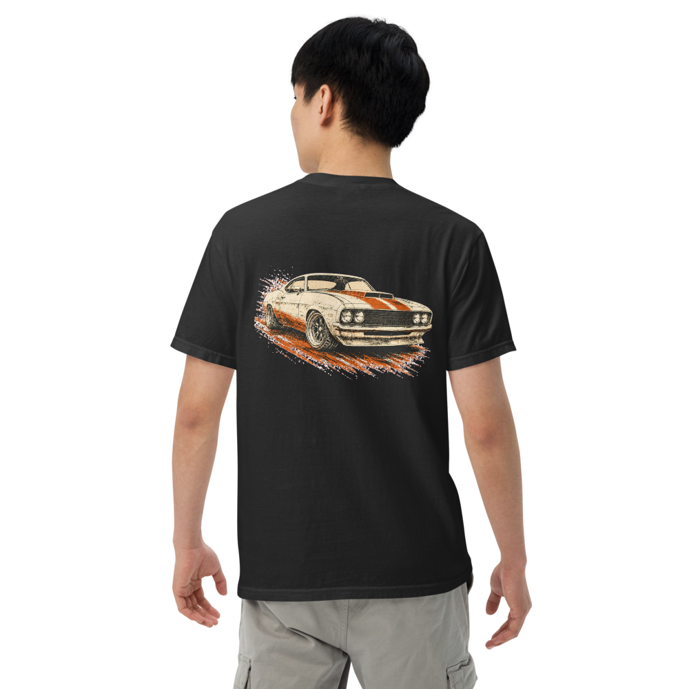 Built For Speed tee, Black, large back graphic in cream ink