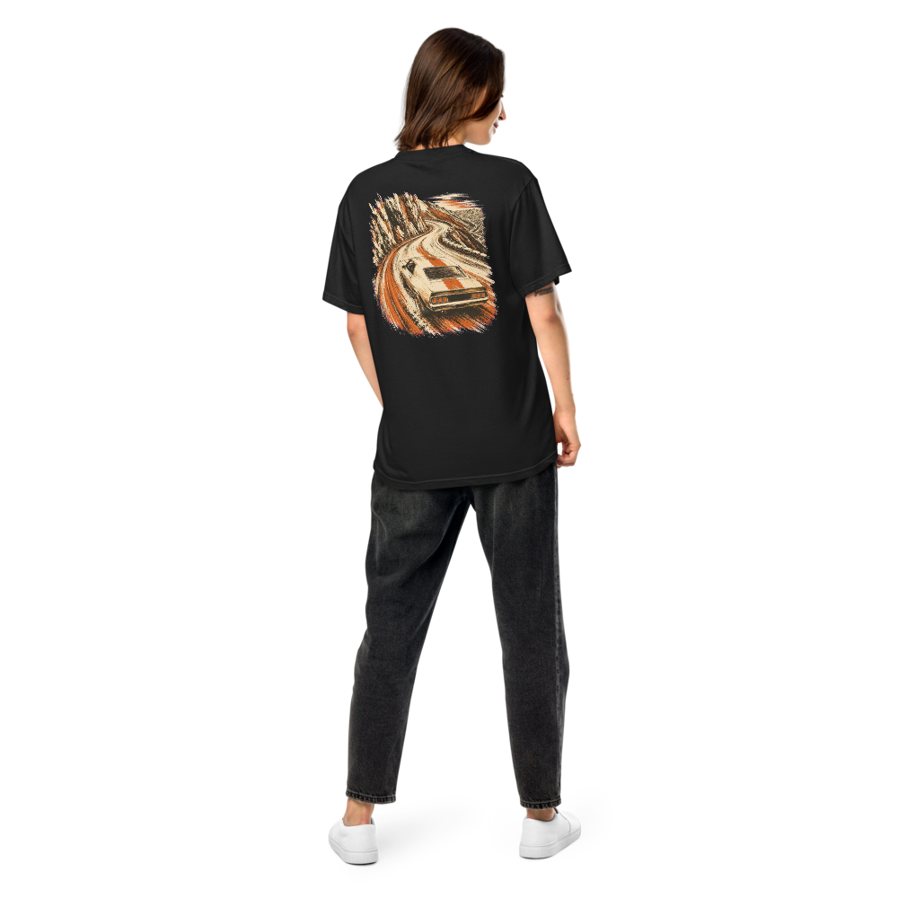 Apex Hunter tee, Black, large back graphic in cream ink