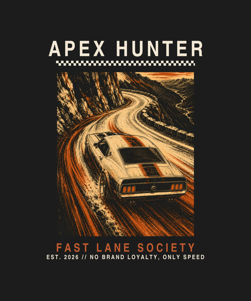 Apex Hunter print — black tee