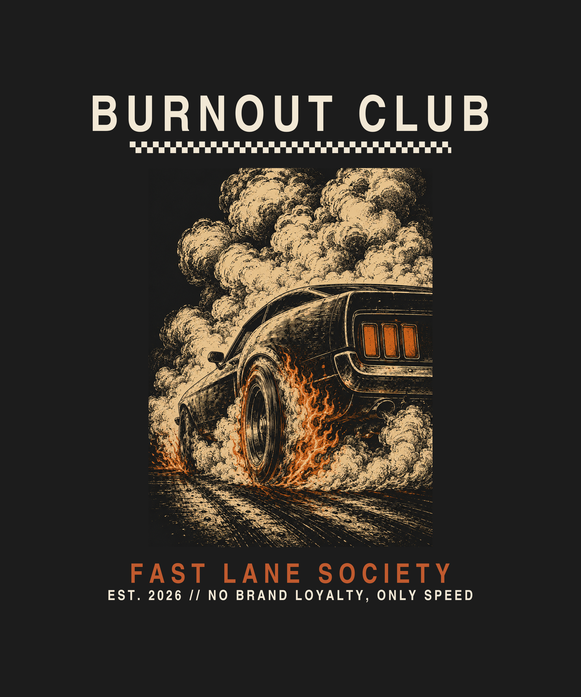 Burnout Club graphic tee — black